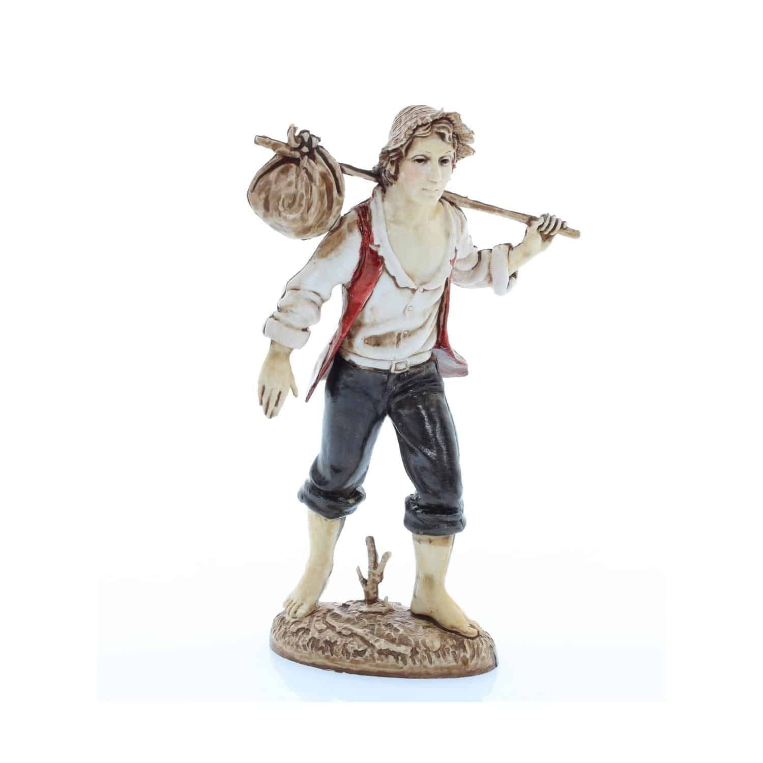 Pastore statuina Viandante 12 cm di plastica Moranduzzo per presepe
