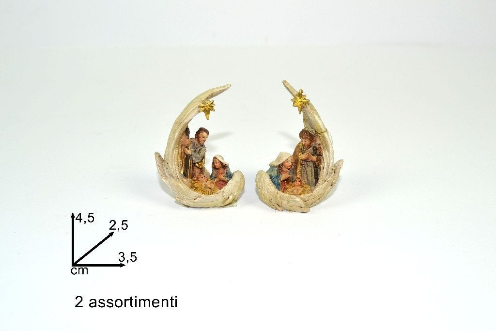 Ala di Angelo con Natività 4,5 cm per presepe o idea regalo