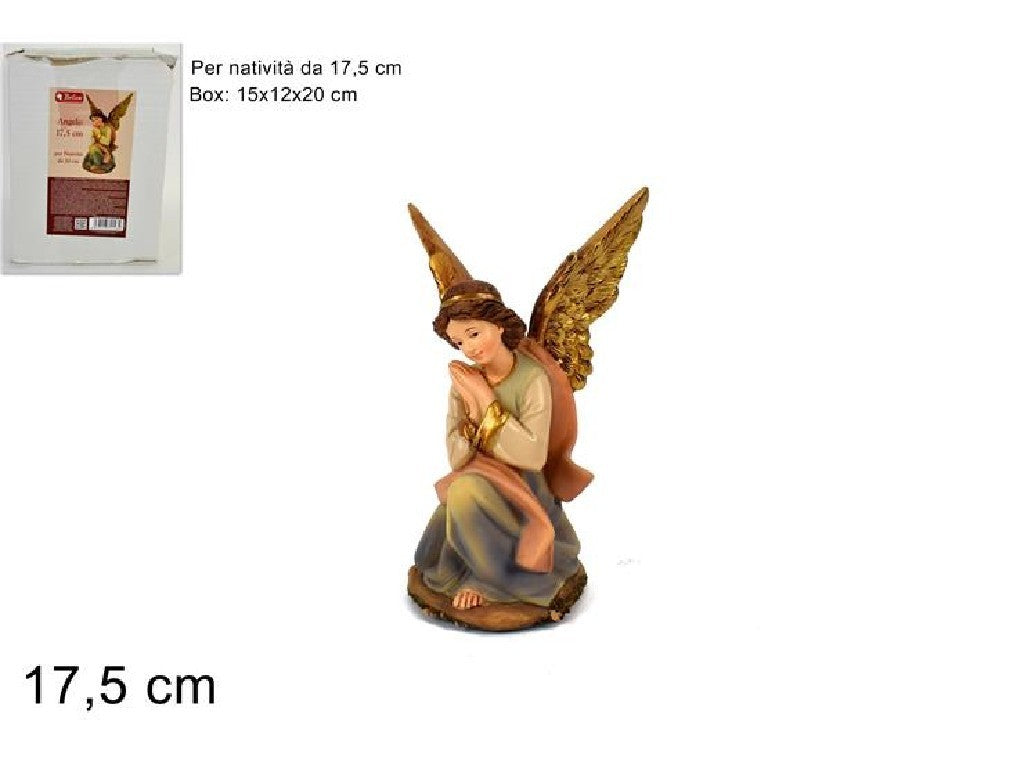 Pastori Statuina Angelo 17,5 cm in plastica per natività e presepe