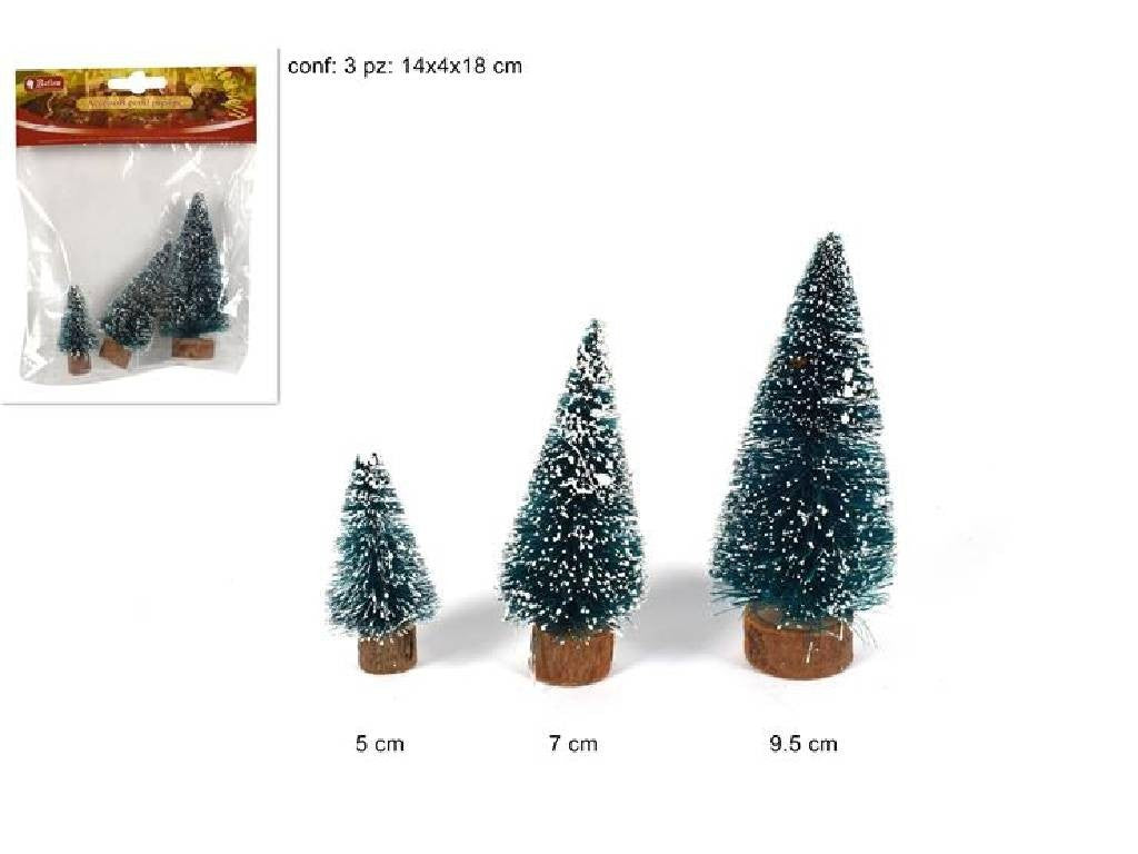 Alberello innevato finto per presepe 3Pz
