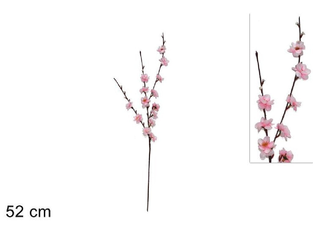 Ramo di pesco piccolo con fiori Rosa 52 cm