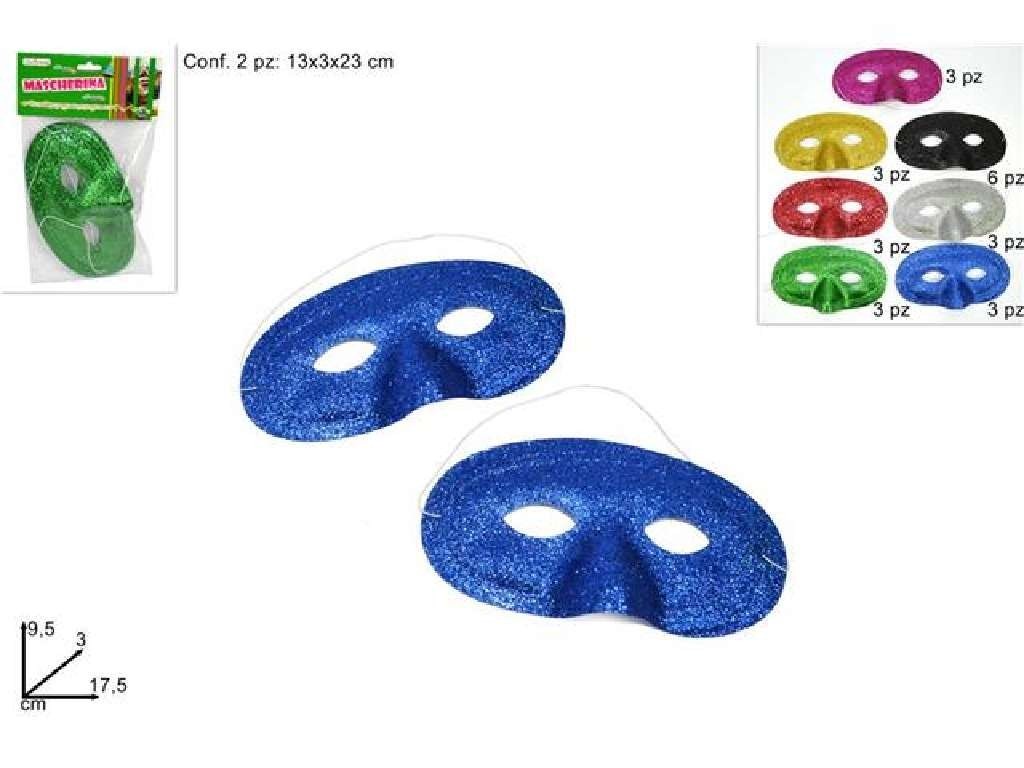 Mascherina di carnevale glitterata 2 Pz