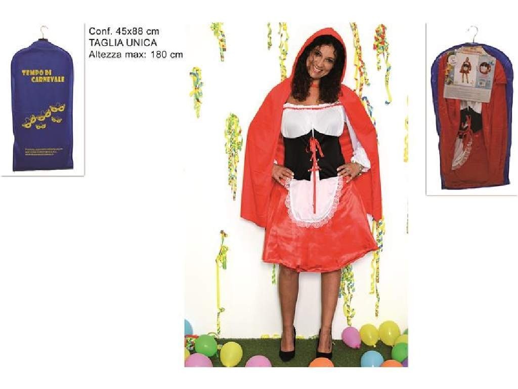 Travestimento costume di carnevale vestito Cappuccetto rosso adulto