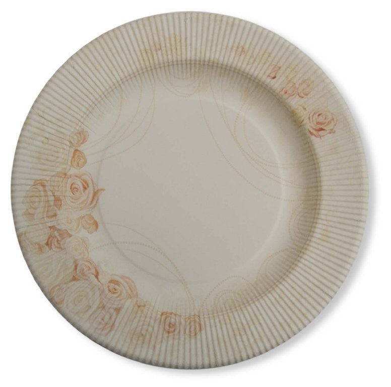 Piatti di carta 27cm Seta con decoro Fiori 8Pz