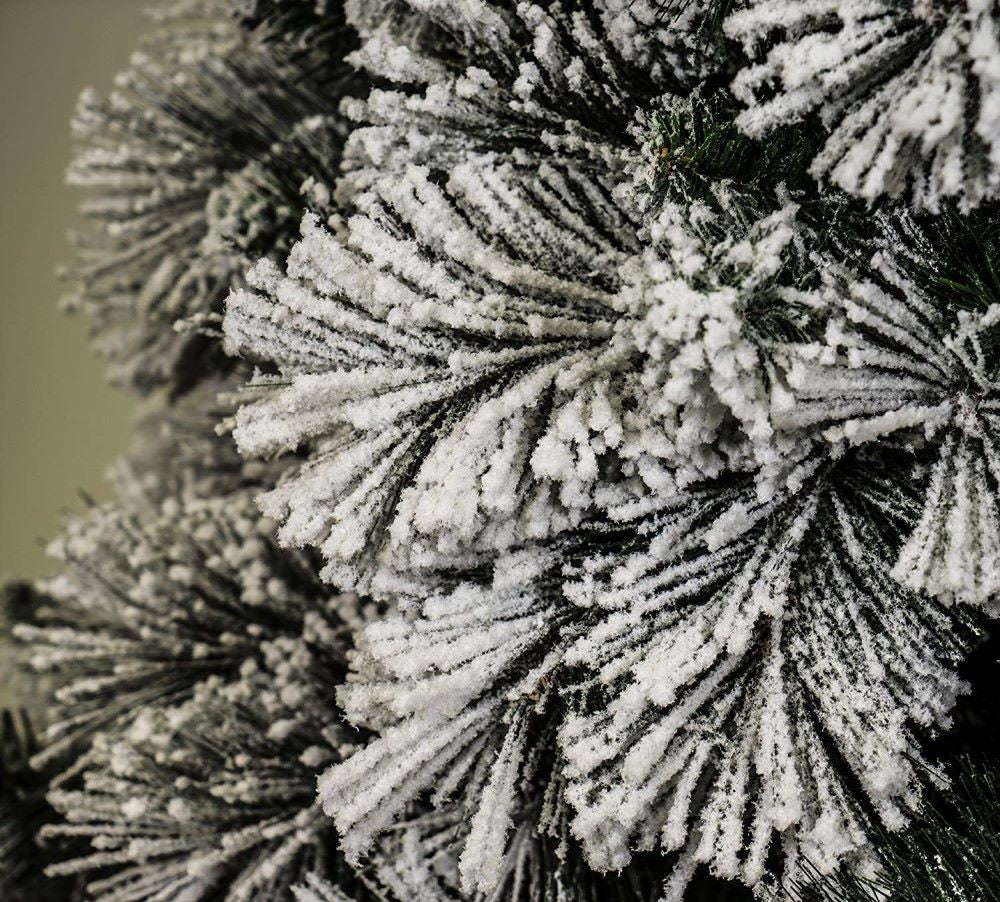 Albero di Natale Carey H180 cm bianco innevato montaggio a gancio