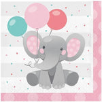 Tovaglioli di carta 33x33 cm Elefantino Girl Rosa 16 Pz