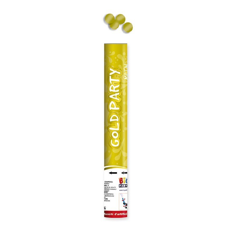 Cannone sparacoriandoli coriandoli in foil ORO 40 cm
