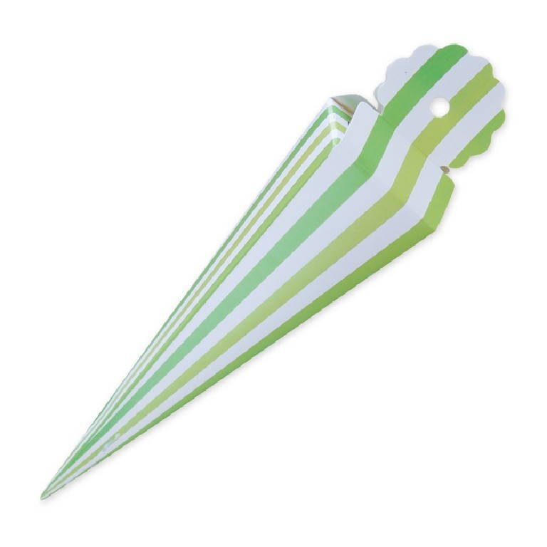 Scatoline portaconfetti Cono quadrato Verde con righe 25 pz