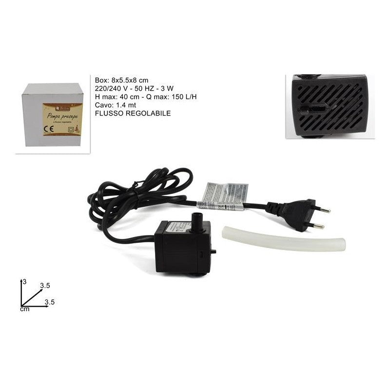 Pompa sommersa sommergibile per acquario cascata presepe fontana 3W 150 L/H