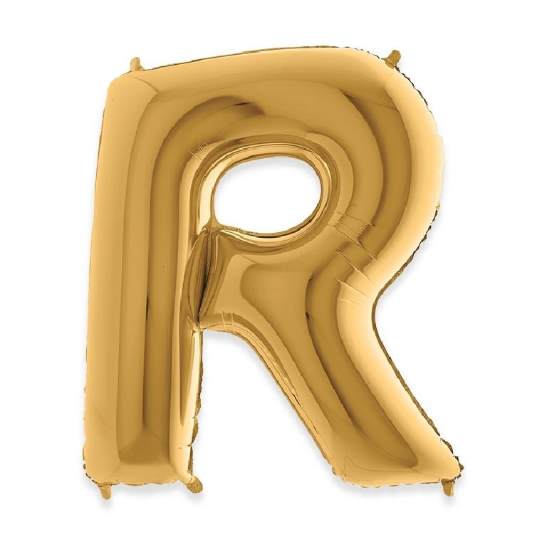 Palloncino Mylar Foil lettera R colore Oro 40" 102 cm