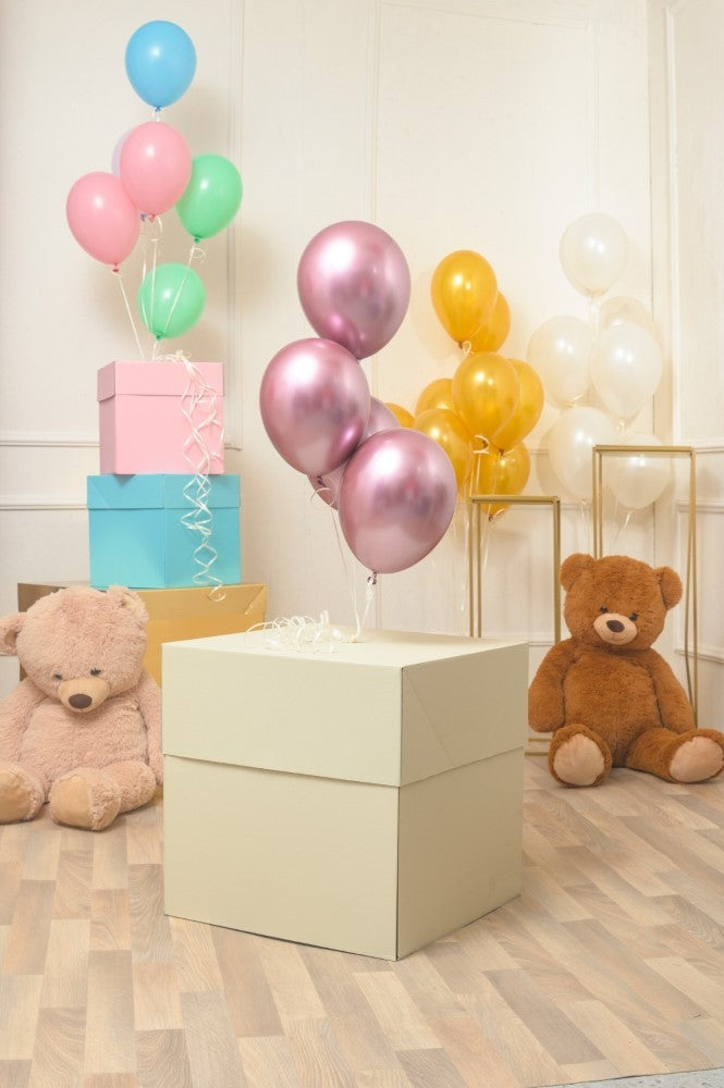 Scatola regalo a sorpresa Box Surprise per palloncini 50x50x50 cm Avorio