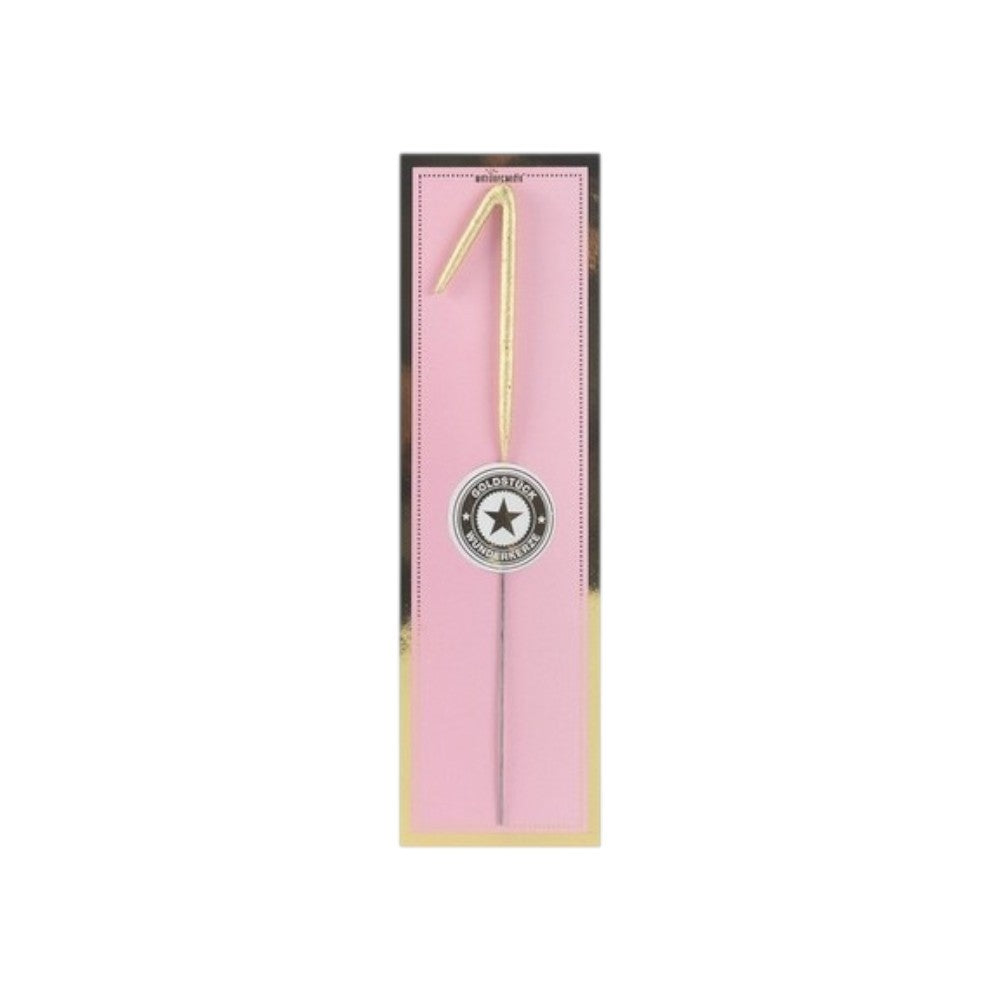 Candelina stellina scintillante per compleanno Wondercandel numero 1 Gold Oro