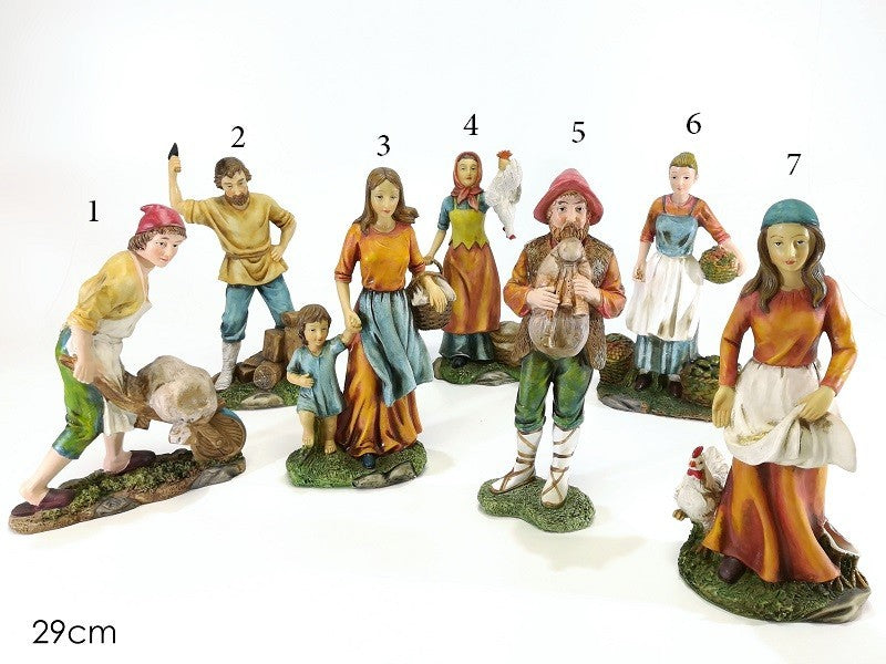 Statuina Pastori di resina 29cm per presepe 1Pz