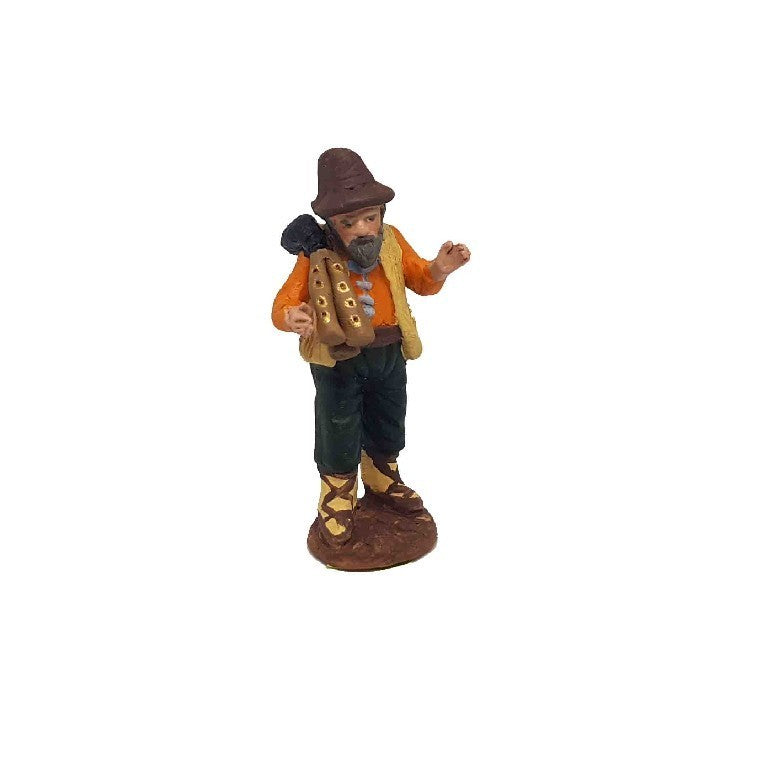Pastori statuina Zampognaro 7cm terracotta per presepe