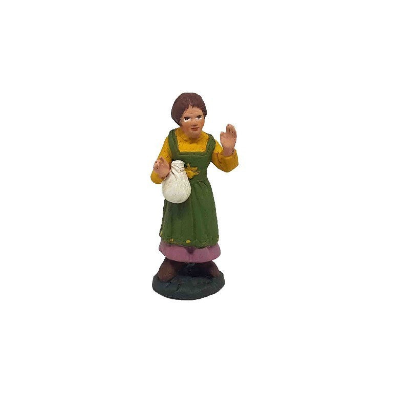 Pastori statuine Donna con provola 7cm di terracotta per presepe