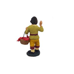 Pastore statuina Uomo con cesto di ricotta 7cm di terracotta per presepe
