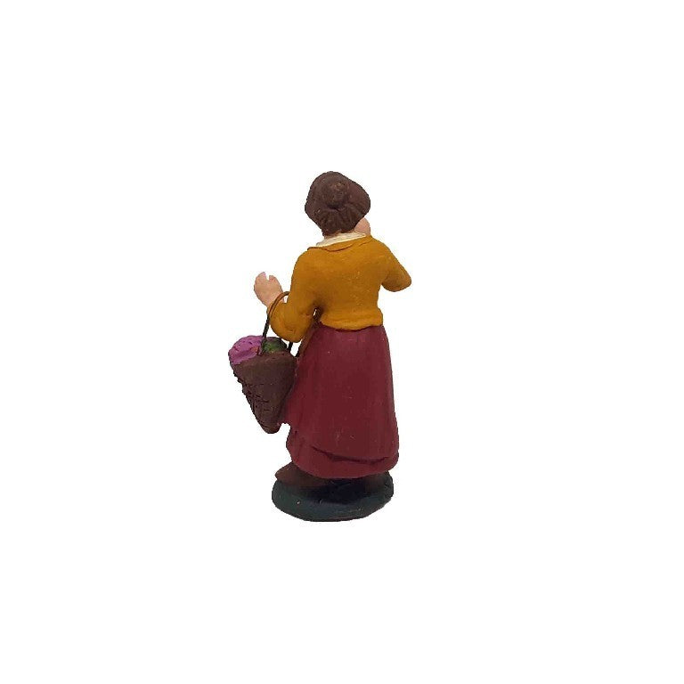 Pastore statuina Donna con Uova 7cm di terracotta per presepe