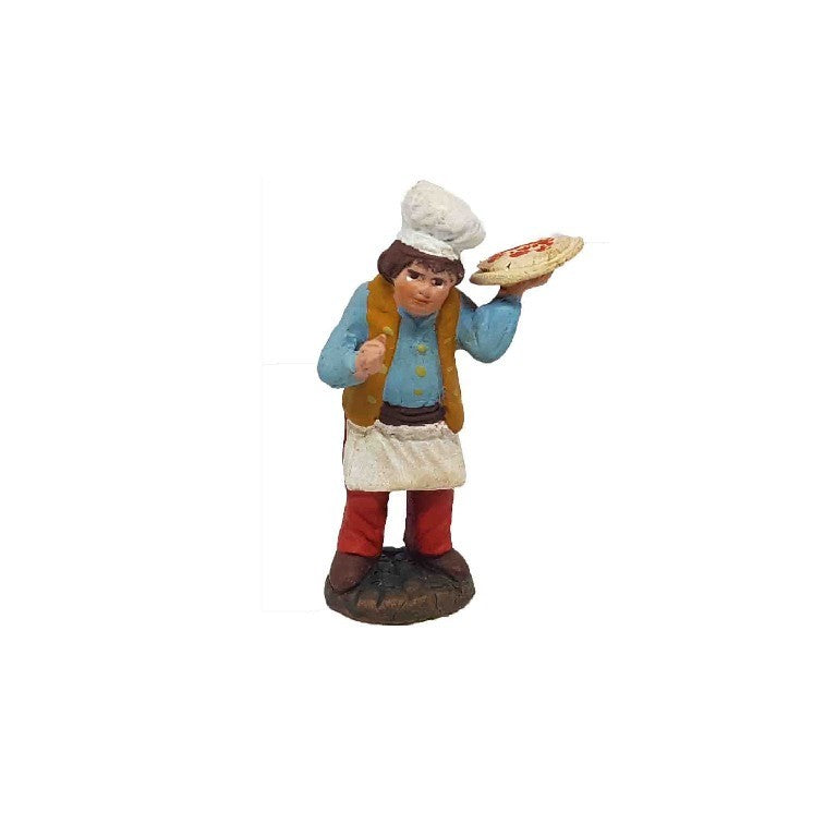 Pastore statuina Pizzaiolo 7cm di terracotta per presepe