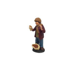 Pastore statuina Uomo con castagne 7cm di terracotta per presepe
