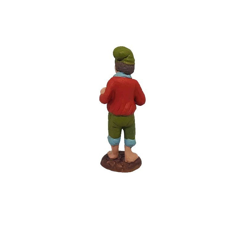 Pastore statuina Pescatore con pescato 7cm di terracotta per presepe