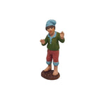 Pastore statuina Pescatore mani aperte 7cm di terracotta per presepe