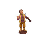 Pastori statuine Zampognaro con ciaramella 7cm di terracotta per presepe