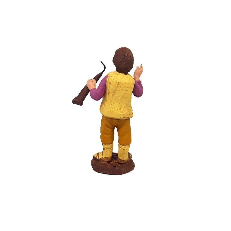 Pastori statuine Zampognaro con ciaramella 7cm di terracotta per presepe