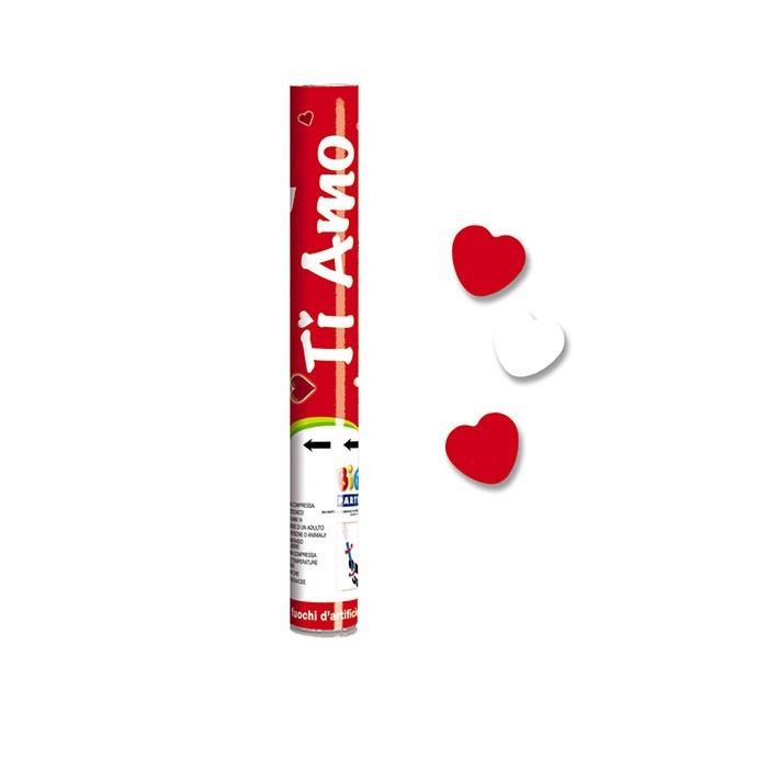 Cannone sparacoriandoli 30 cm Cuori Ti Amo