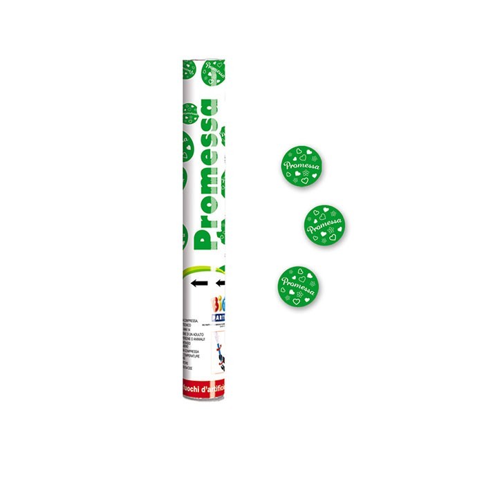 Cannone sparacoriandoli verdi per Promessa 30 cm