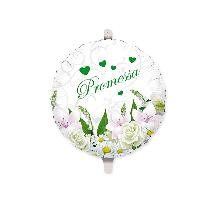 Palloncino Mylar Tondo cm.45 Promessa Bouquet  (18")