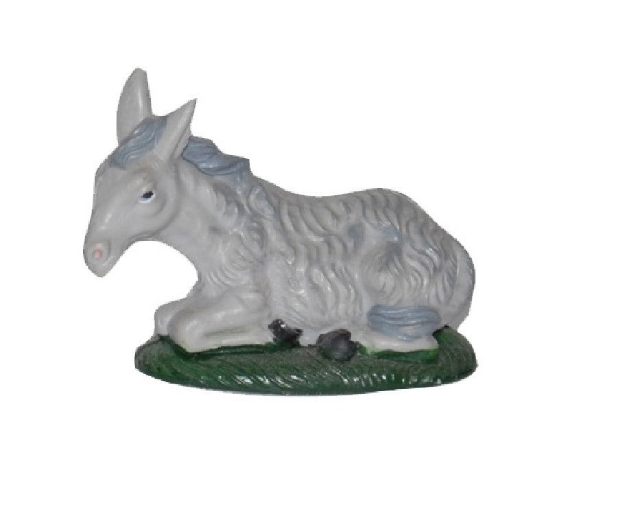 Pastore statuina Asino 7 cm di plastica per presepe
