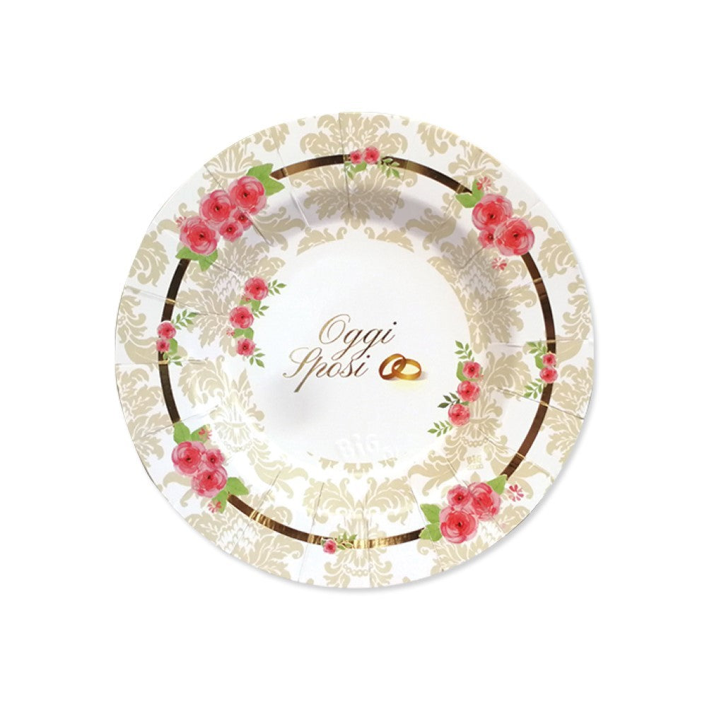 Piatti di carta 20cm Matrimonio Romantic Wedding 8Pz
