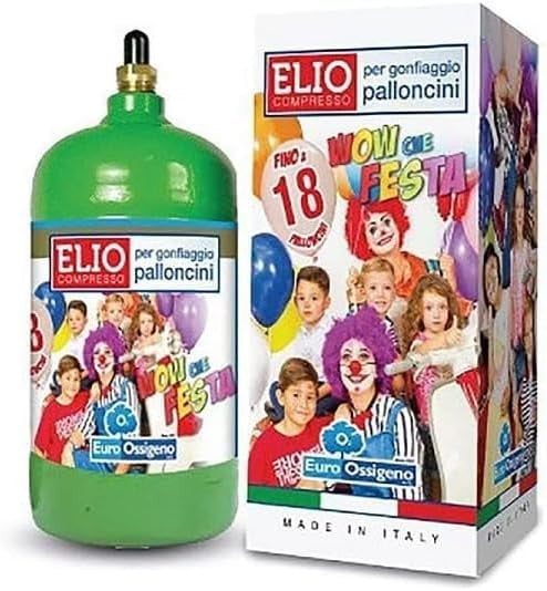 Bombola elio usa e getta per 18 palloncini inclusi in confezione
