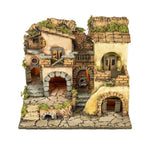 Presepe borgo napoletano stile 700 con illuminazione e forno 30X40H34