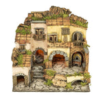 Presepe borgo napoletano stile 700 con forno effetto fiamma 30X40x36