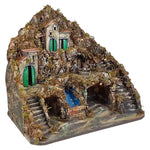 Presepe paesaggistico Napoletano con luci macina e cascata 55x40x52 cm