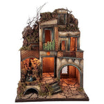 Presepe Borgo napoletano stile 700 con cascata 50x40x70 cm