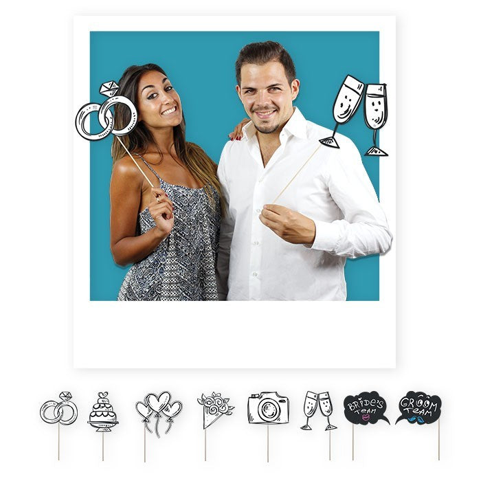 Photo Booth wedding accssori per selfie e fotografie per matrimonio 8Pz
