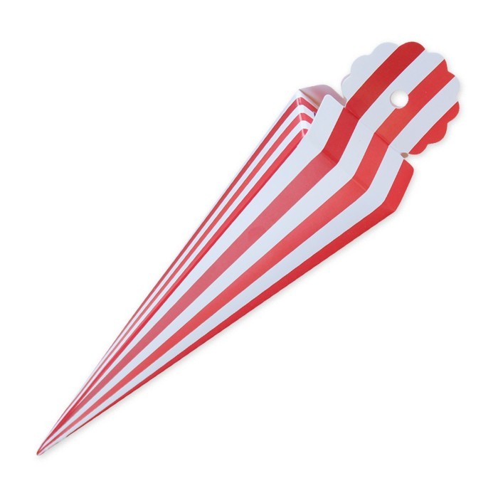 Scatoline portaconfetti Cono quadrato Rosso con righe 25Pz