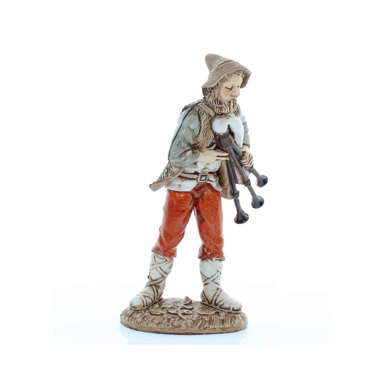Pastore statuina Zampognaro 12 cm di plastica Moranduzzo per presepe