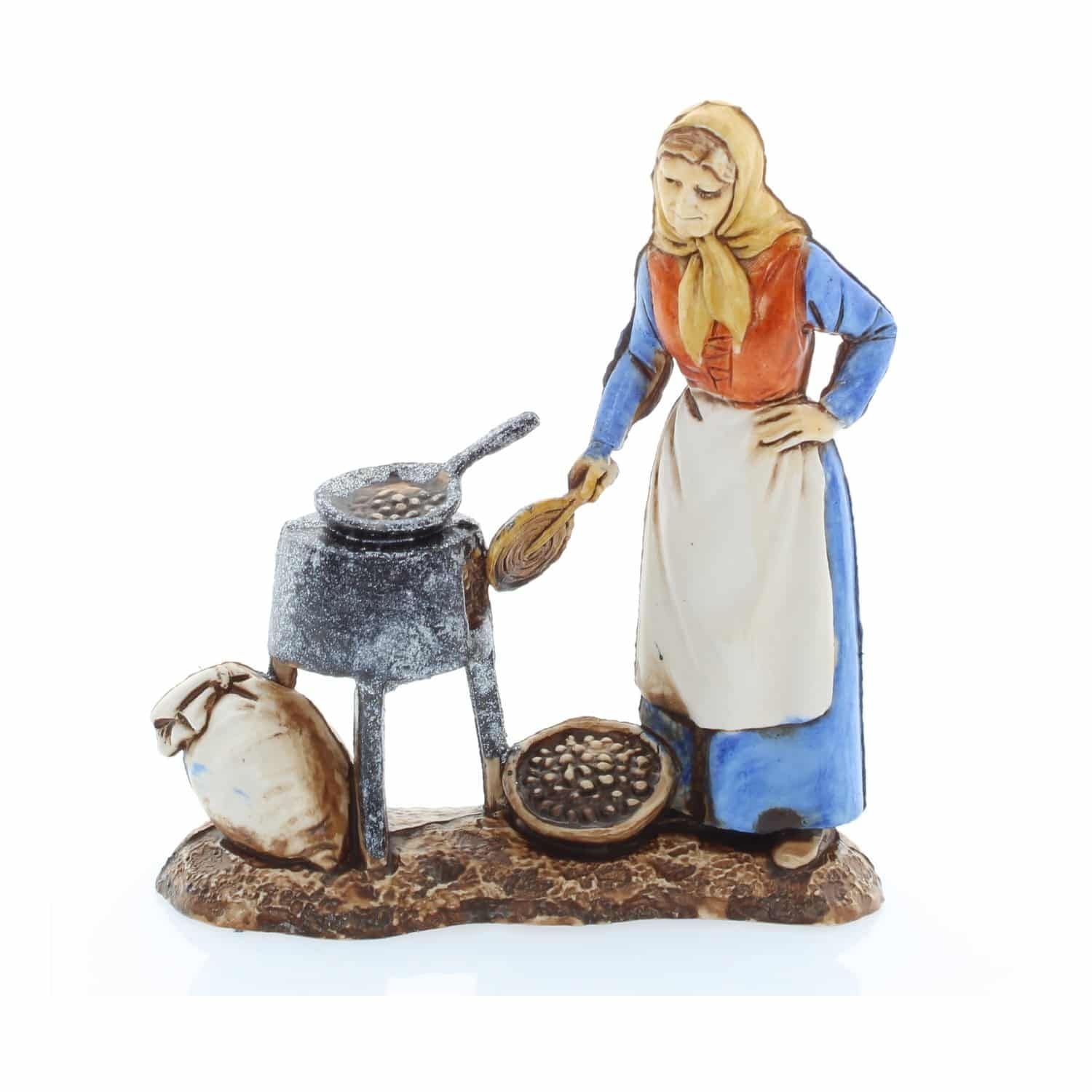 Pastore statuina Castagnara 8 cm di plastica Moranduzzo per presepe