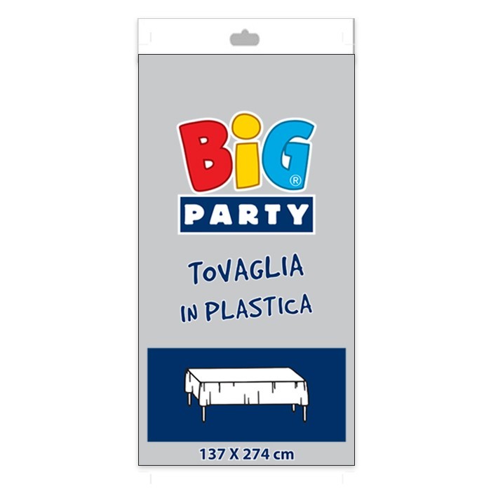 Tovaglia plastificata per festa in plastica 137 x 274 cm Argento