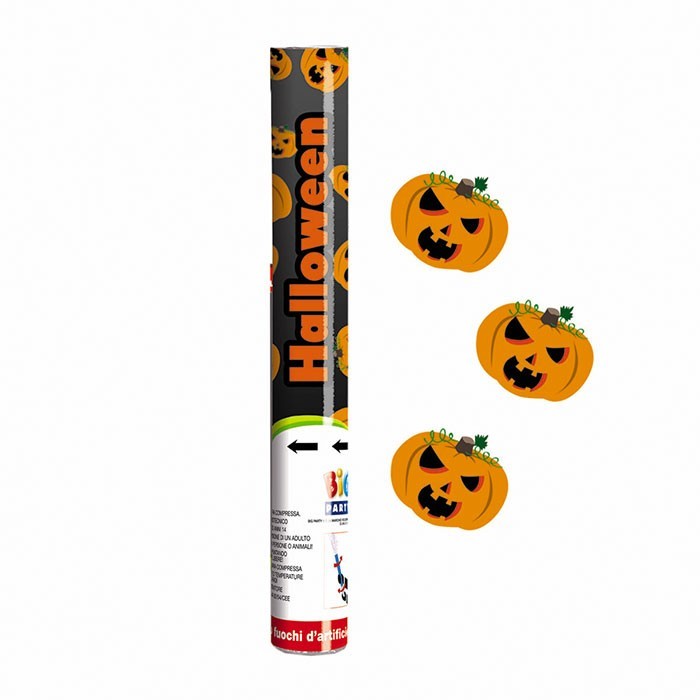 Cannone sparacoriandoli a forma di zucca di Halloween