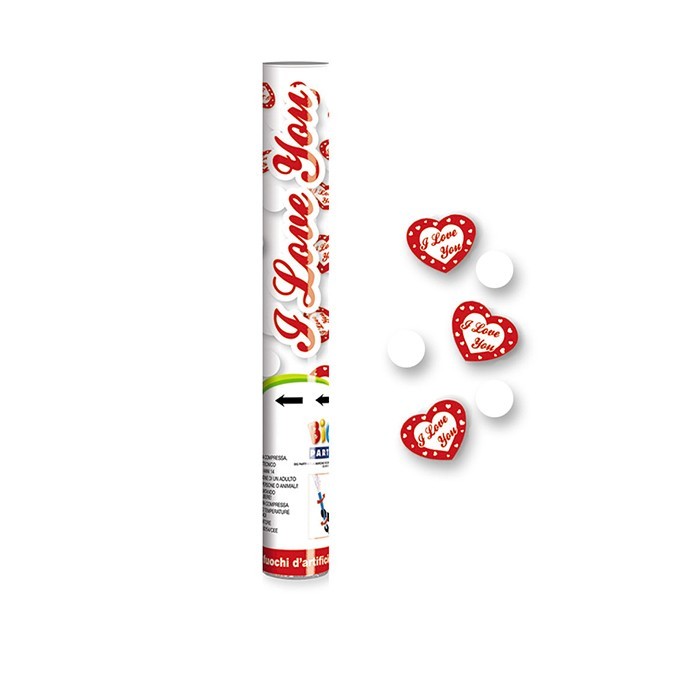 Cannone sparacoriandoli I Love You 30 cm