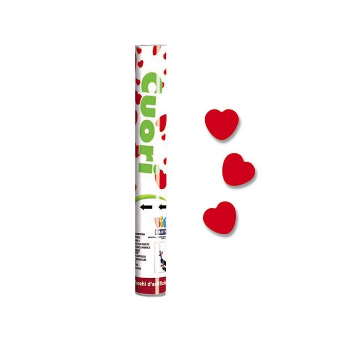 Cannone sparasoldi 30 cm Cuori Rossi