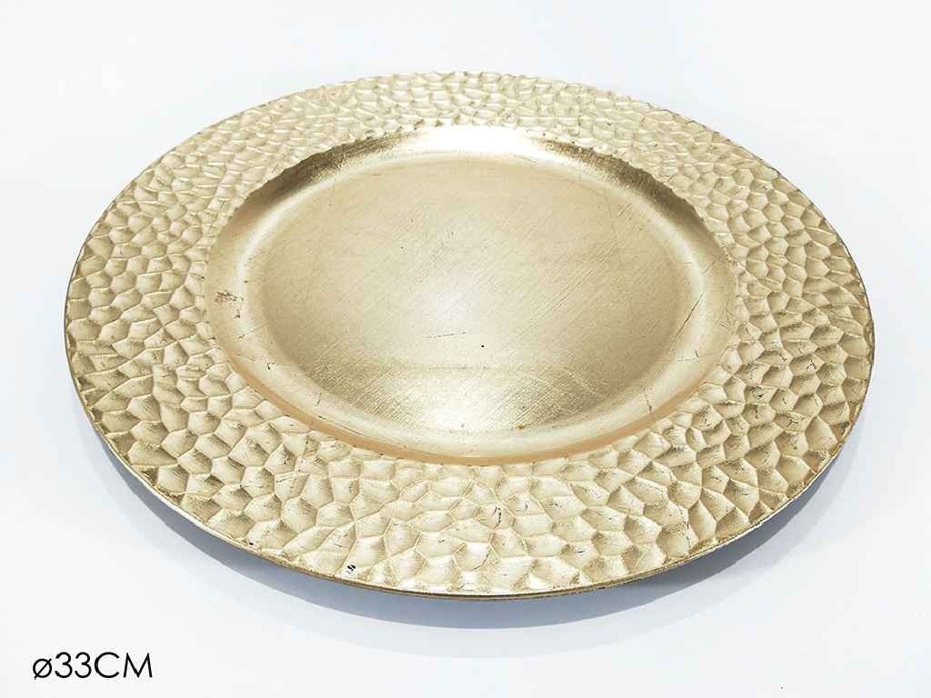 Sottopiatto di plastica rigida Natalizio Oro 33 cm 1Pz