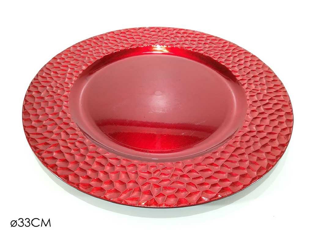 Sottopiatto di plastica rigida Natalizio Rosso 33 cm 1Pz