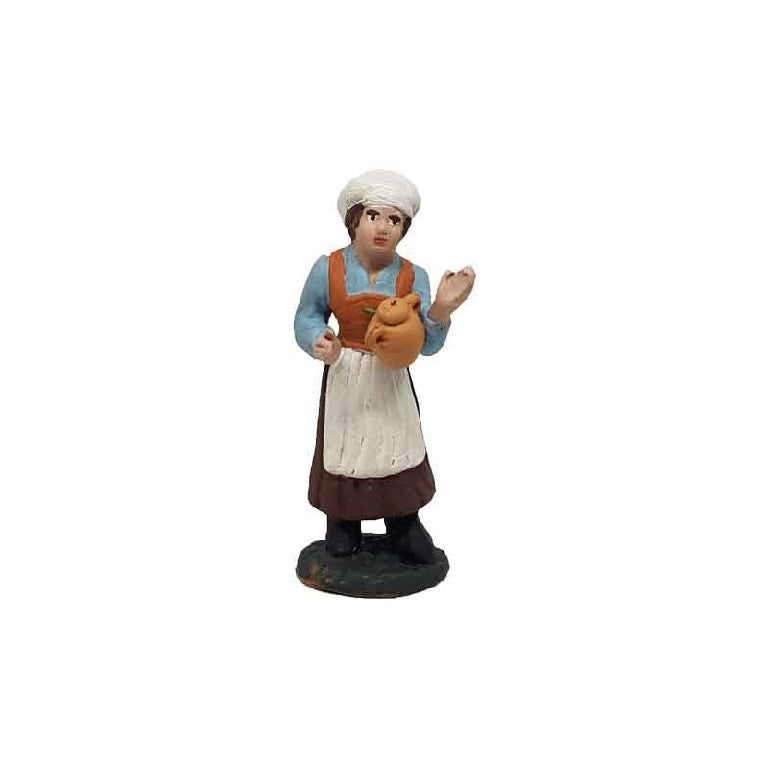 Pastore statuina Donna con brocca 7 cm di terracotta per presepe
