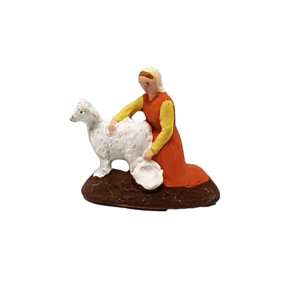 Pastore statuina Mungitrice 3,5cm di terracotta per presepe