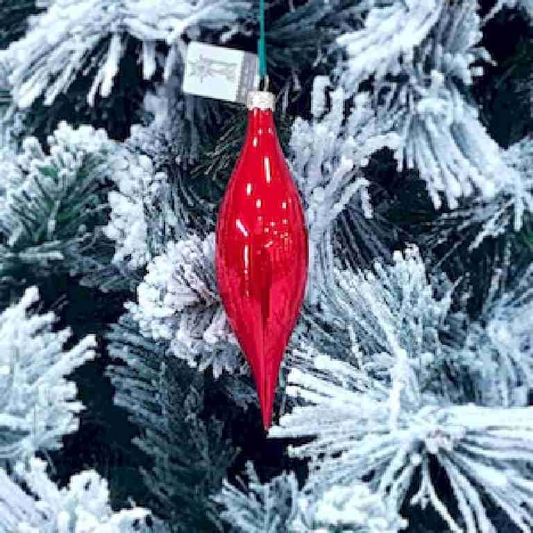 Pendente di vetro 4cm 1pz Rosso per albero di natale